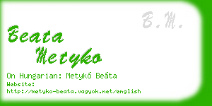beata metyko business card